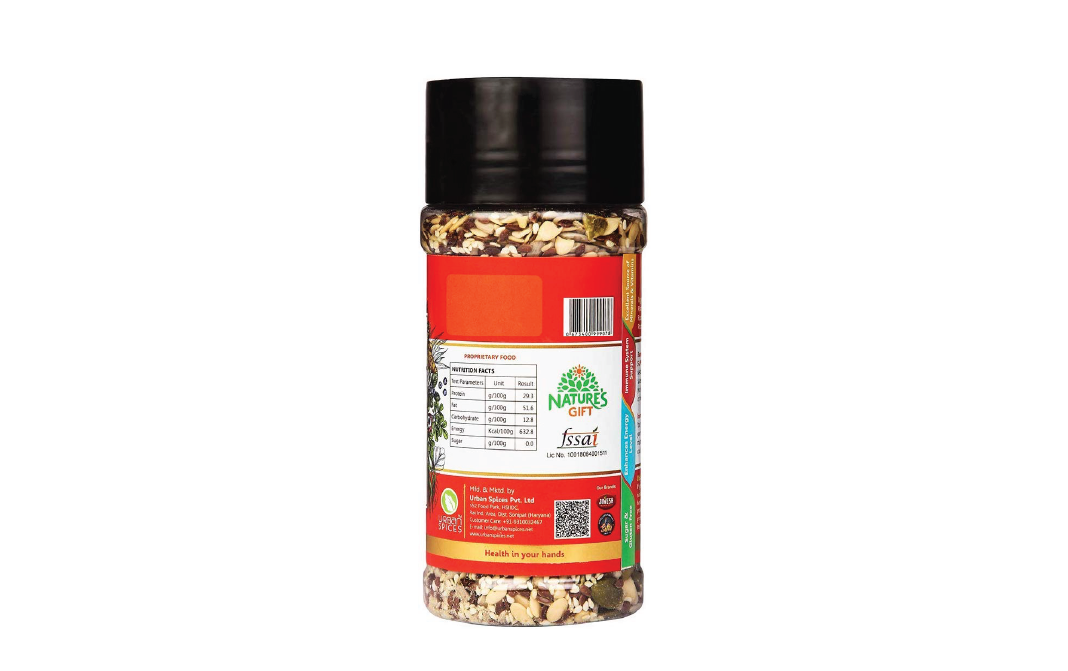 Healthy Planet Superseeds-5 Roasted Seed Mix Pumpkin-Flax-Sesame-Watermelon-Sunflower   Plastic Bottle  250 grams